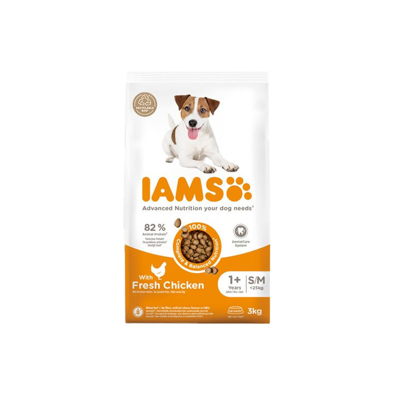 IAMS sausas maistas mažiems / vidutinio dydžio šunims su vištiena, 3 kg