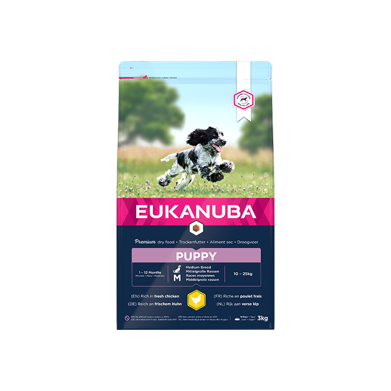 Eukanuba Medium Puppy sausas maistas šuniukams su vištiena, 3,5 kg