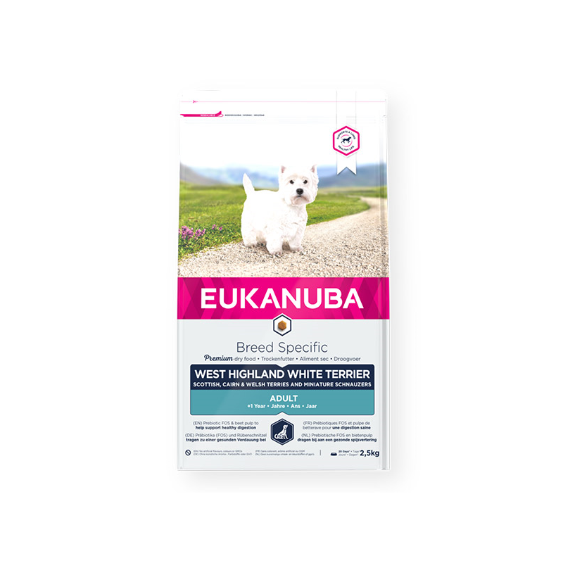 Eukanuba Breed Specific sausas maistas Vakarų Škotijos terjerams, 2,5 kg