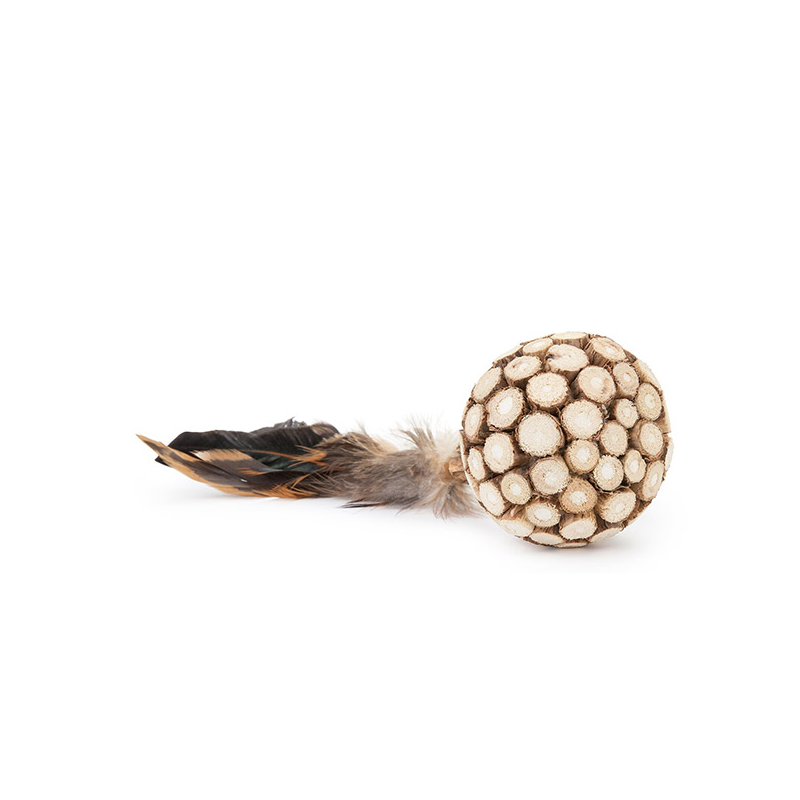 Happet kamuoliukas su plunksnomis žaislas katėms