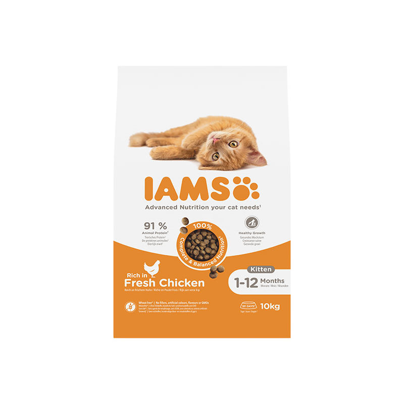 IAMS sausas maistas kačiukams su vištiena, 10 kg