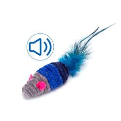 Nobleza mėlynas žaislas su plunksnomis katėms