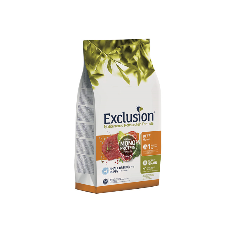 Exclusion Mediterraneo maistas šuniukams su jautiena, S, 2 kg