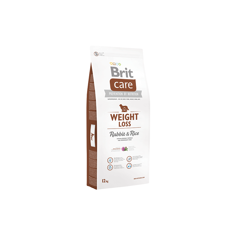Brit Care Weight Loss Rabbit & Rice sausas šunų pašaras, 3 kg
