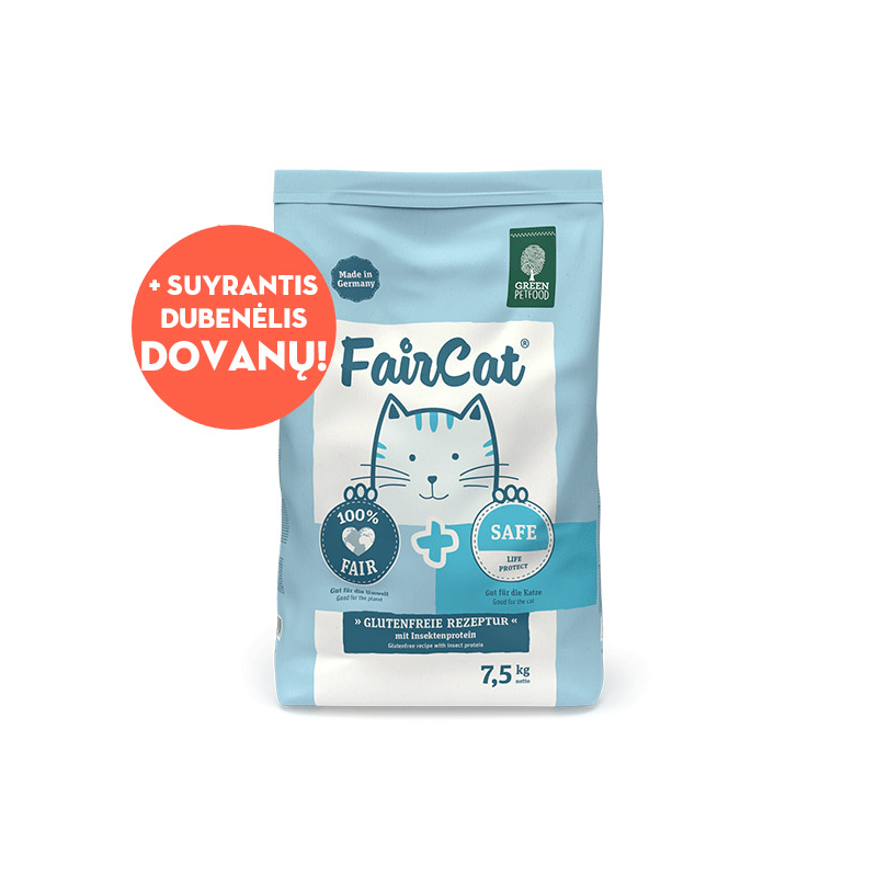 Green Petfood FairCat Safe sausas maistas katėms, 7,5 kg
