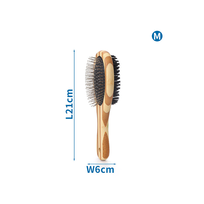 Nobleza dvipusės, bambukinės šukos šunims, katėms, M, 21x6 cm