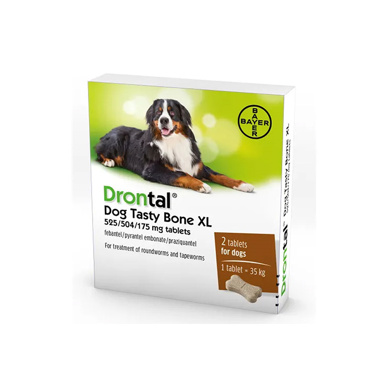 Drontal Dog Flavour XL tabletės nuo kirminų didelių veislių šunims, 2 tabl.