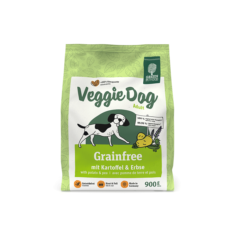 Green Petfood VeggieDog Grainfree sausas maistas šunims, 900 g