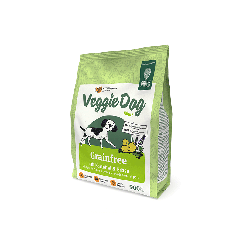 Green Petfood VeggieDog Grainfree sausas maistas šunims, 900 g