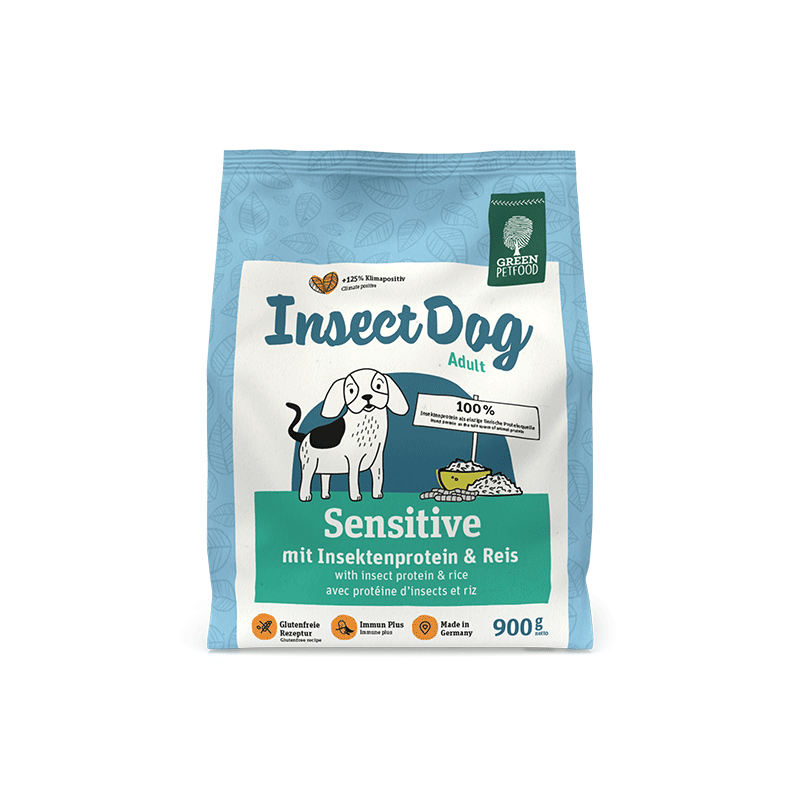 Green Petfood InsectDog Sensitive sausas maistas šunims, 900 g