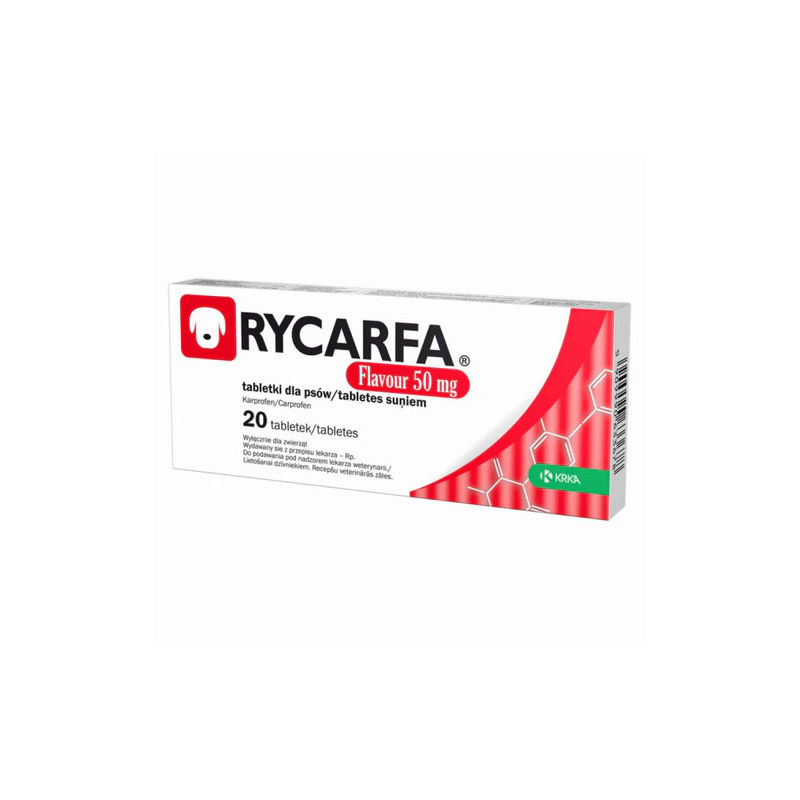 Rycarfa Flavour tabletės šunims uždegimui ir skausmui mažinti, 50 mg