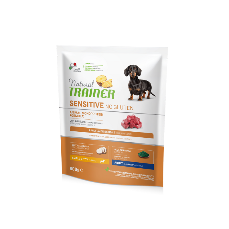 Natural Trainer Sensitive No Gluten maistas su ėriena mažų veislių šunims, 800 g