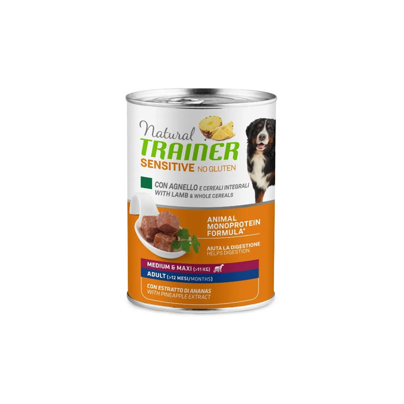 Natural Trainer Sensitive No Gluten konservai su ėriena šunims, 400 g