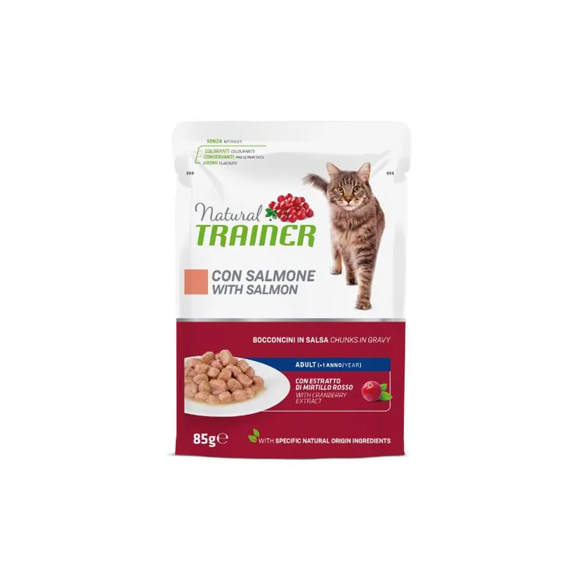 Natural Trainer Cat Adult konservai su lašiša katėms, 85 g