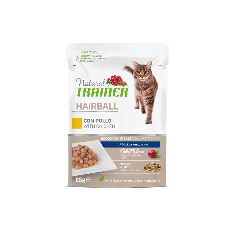 Natural Trainer Cat Hairball konservai su vištiena katėms, 85 g