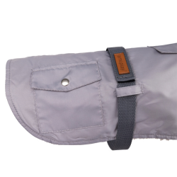 Amiplay Coat Bled pilkas paltas šuniui, 27 cm