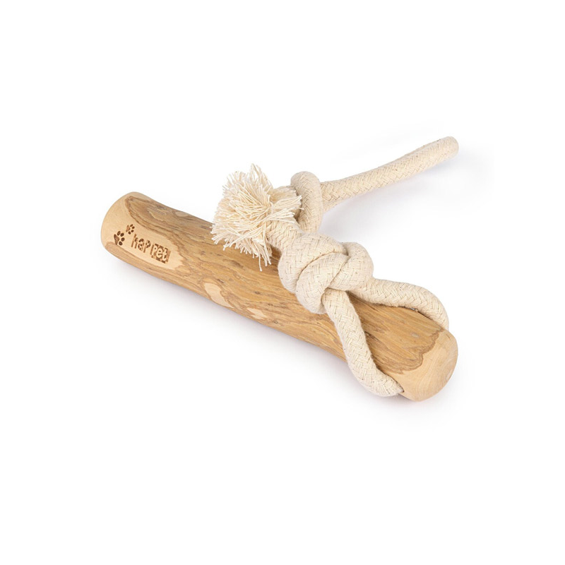 Happet kavamedžio žaislas su virve šunims, M, 40x7 cm