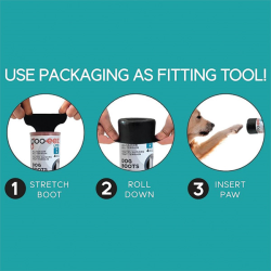 Goo-eez Lites juodi batai šunims, XXS, 4 vnt.