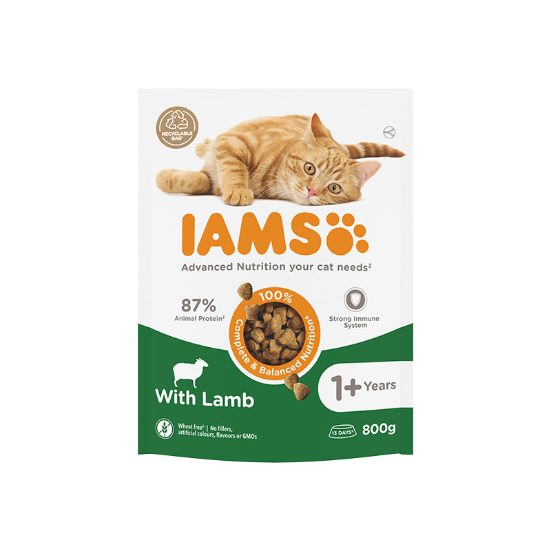 IAMS sausas maistas katėms su ėriena, 800 g