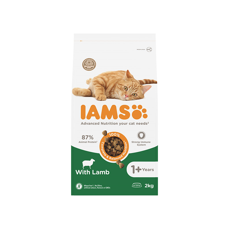 IAMS sausas maistas katėms su ėriena, 2 kg