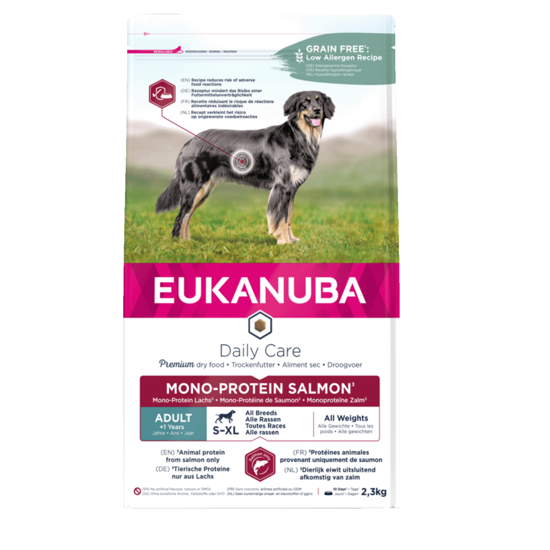 Eukanuba Daily Care Mono Protein maistas šunims su lašiša, 12 kg