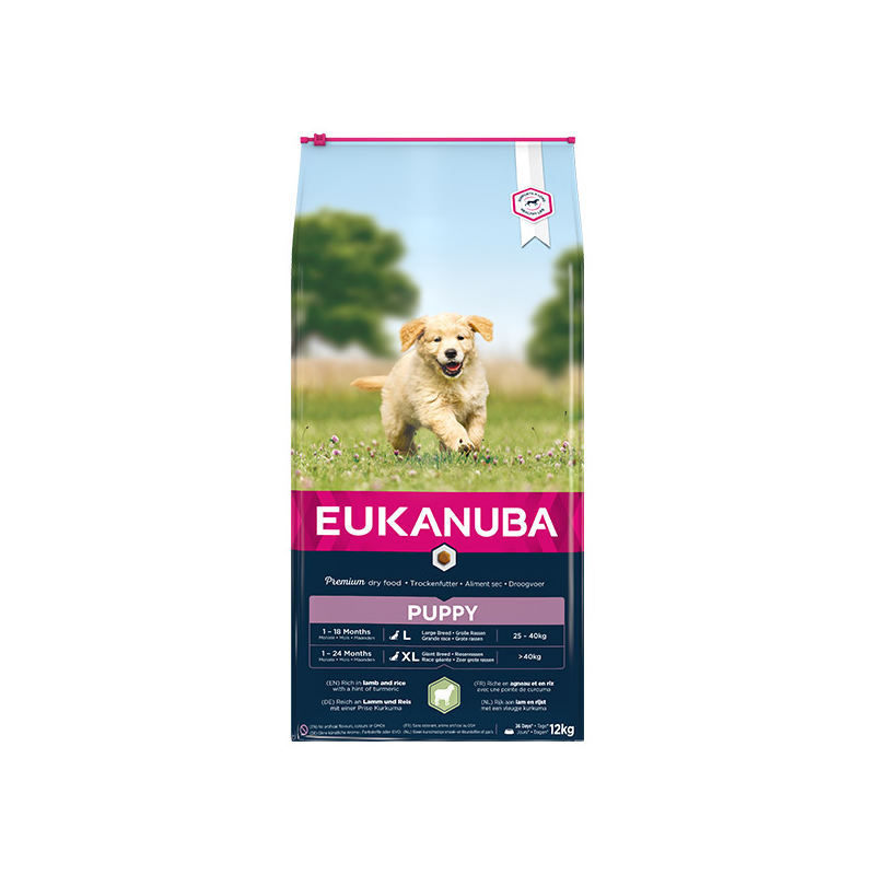 Eukanuba Large Puppy sausas maistas šuniukams su ėriena, 12 kg