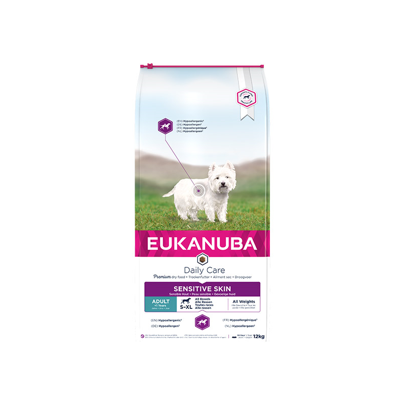 Eukanuba Daily Care Sensitive Skin sausas maistas šunims, 12 kg