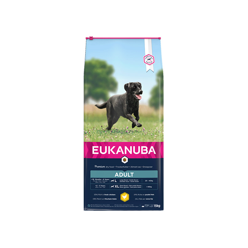 Eukanuba Large Adult sausas maistas šunims su vištiena, 15 kg