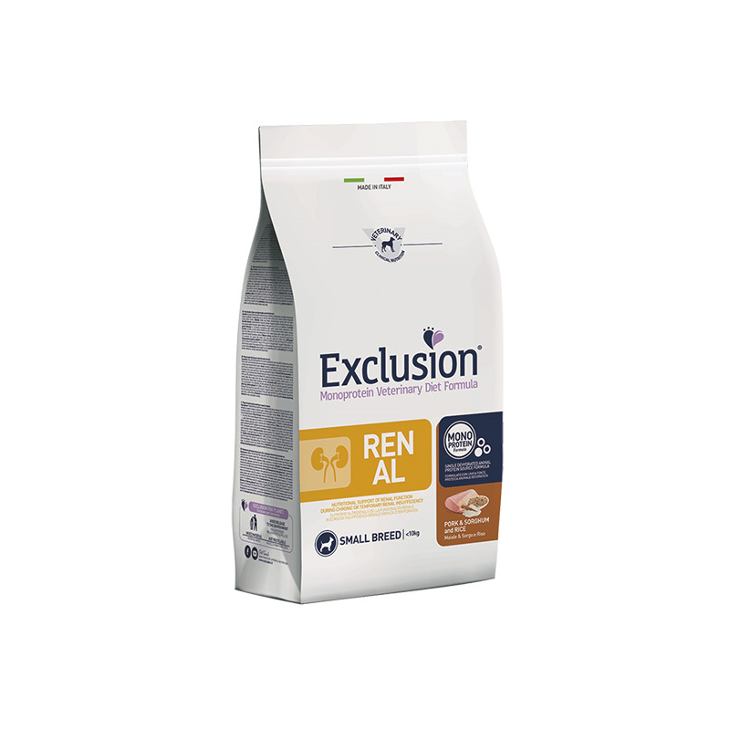 Exclusion Renal Diet maistas šunims su kiauliena, sorgais ir ryžiais, 2 kg