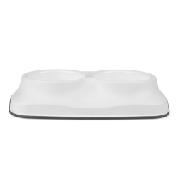 Happet GLAM dvigubas, baltas dubenėlis šunims ir katėms, 2x0,4 l