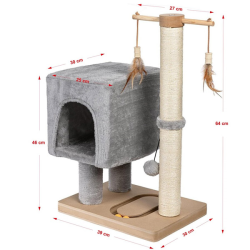 Happet draskyklė katei su guoliu, 64x39x30 cm