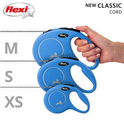 Flexi New Classic Cord virvinis, mėlynas pavadėlis šunims, S, 5 m