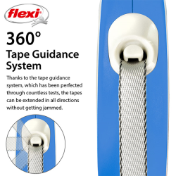 Flexi New Comfort Tape juostinis, žydras pavadėlis šunims, XS, 3 m