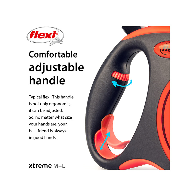 Flexi Xtreme juostinis, oranžinis pavadėlis šunims, L, 5 m