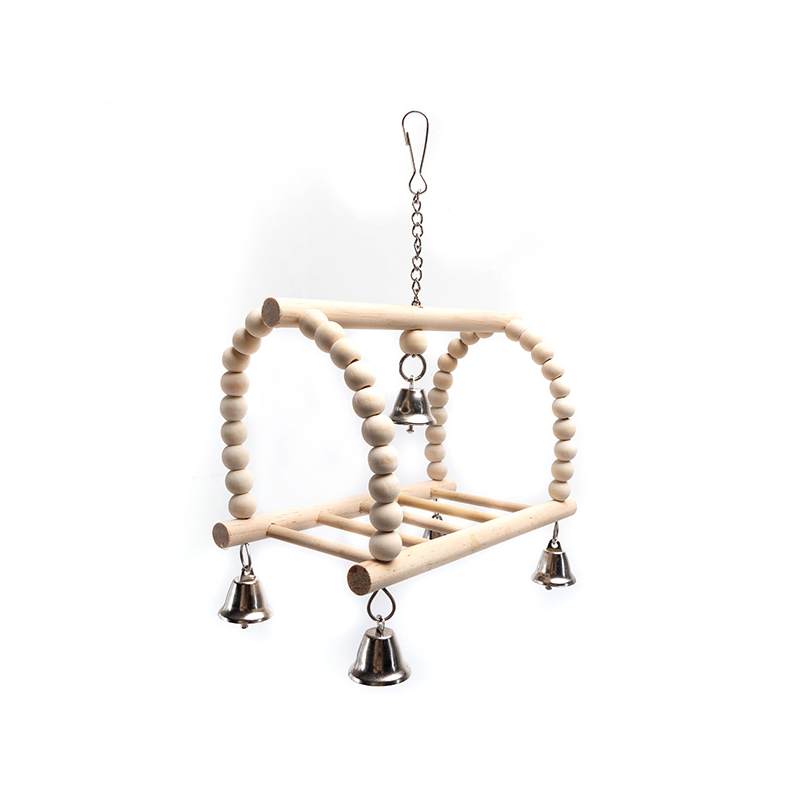 Nobleza medinis žaislas su varpeliais paukščiams, 18x11x14,5 cm