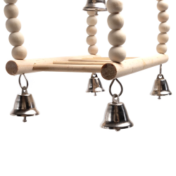 Nobleza medinis žaislas su varpeliais paukščiams, 18x11x14,5 cm