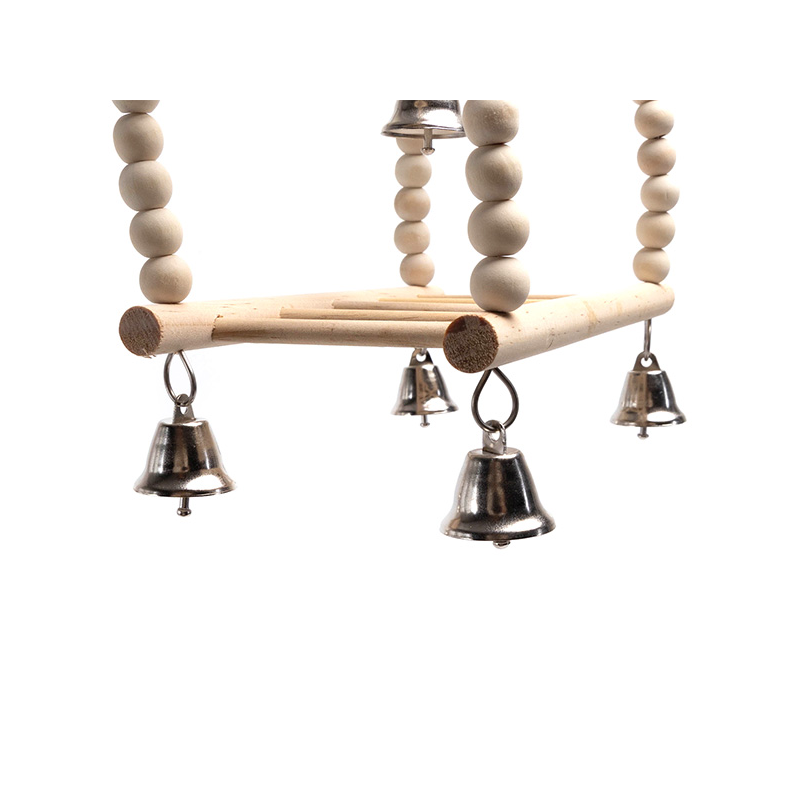 Nobleza medinis žaislas su varpeliais paukščiams, 18x11x14,5 cm