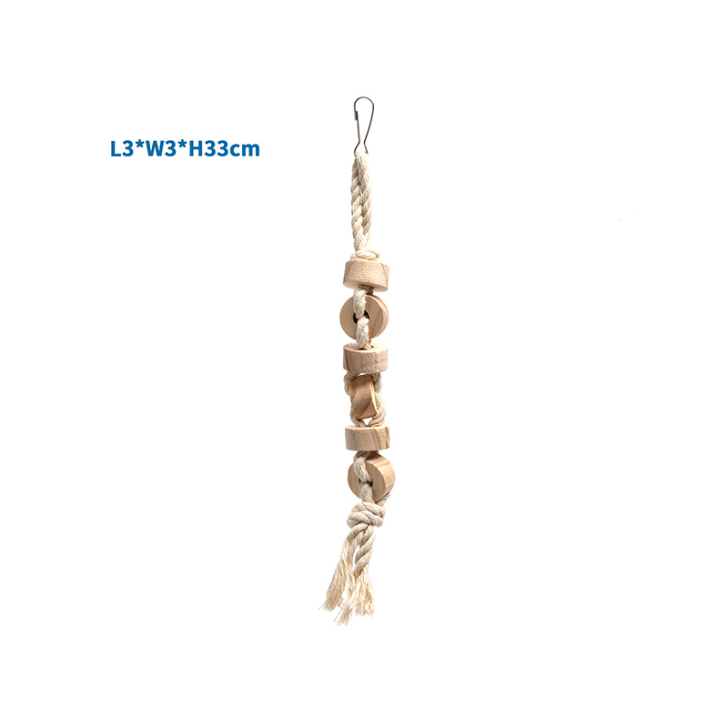Nobleza medinė virvė žaislas paukščiams, 3x3x33 cm
