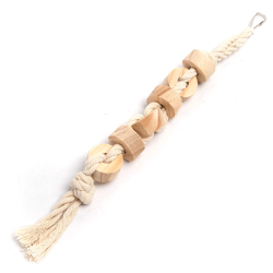 Nobleza medinė virvė žaislas paukščiams, 3x3x33 cm