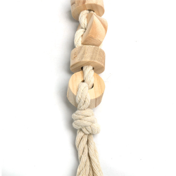 Nobleza medinė virvė žaislas paukščiams, 3x3x33 cm