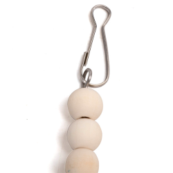 Nobleza medinis žaislas su karoliukais paukščiams, 2,6x2,6x15,5 cm