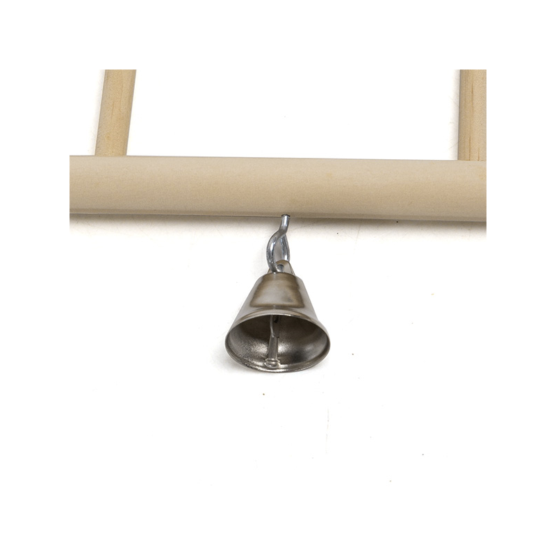 Nobleza medinės sūpynės su varpeliu žaislas paukščiams, 12,5x1,5x10,5 cm