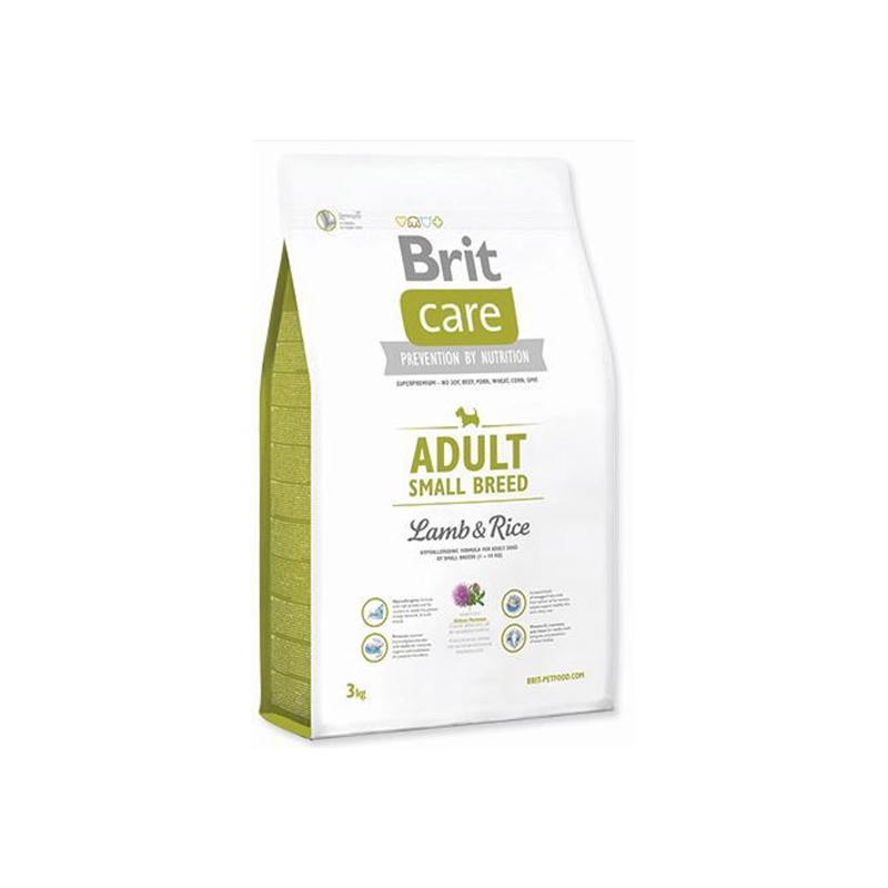 Brit Care Adult Small Breed Lamb & Rice sausas šunų pašaras, 3 kg