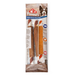 8in1 Flavours Mega Ribs trigubo skonio skanėstas šunims, 140 g