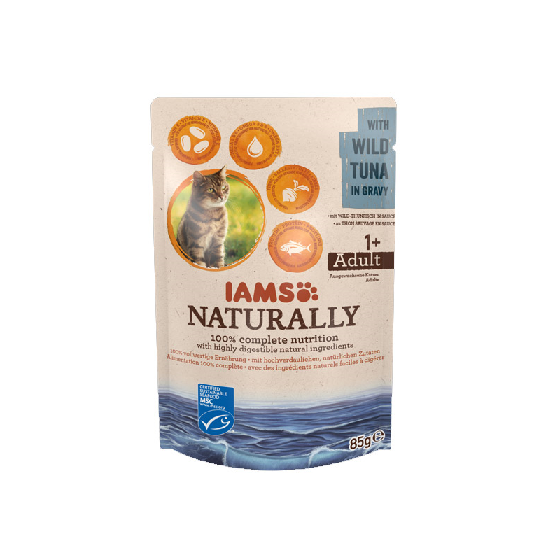IAMS Naturally konservai su tunu katėms, 85 g