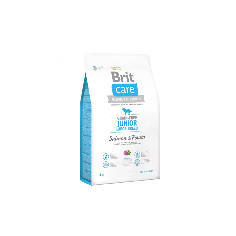 Brit Care Grain Free Junior Large Breed Salmon sausas maistas šunims, 3 kg
