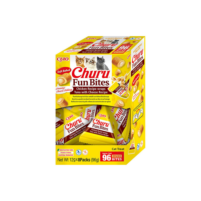Churu Fun Bites skanėstai su tunu ir sūriu katėms, 96 g
