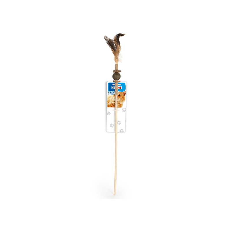 Happet lazdelė su plunksna ir katžole žaislas katėms, 60 cm