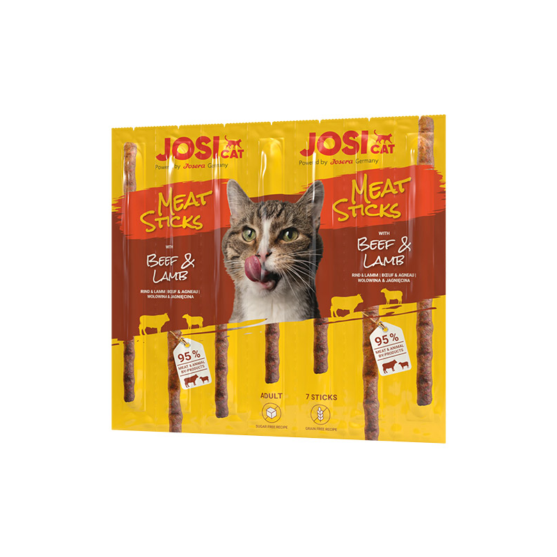 JosiCat Meat Sticks jautienos ir ėrienos skanėstai katėms, 35 g