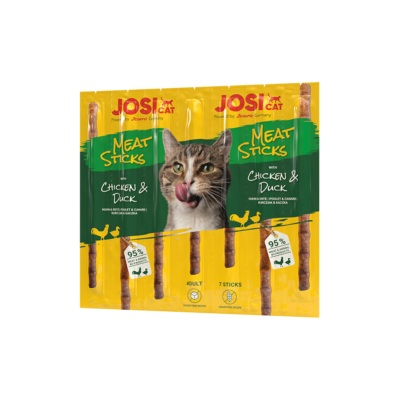 JosiCat Meat Sticks vištienos ir antienos skanėstai katėms, 35 g